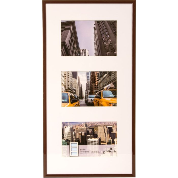 Gallery frame Puro 3 photos 10x15 cm brown