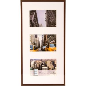 Gallery frame Puro 3 photos 10x15 cm brown