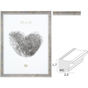 S40JE7 wooden photo frame grey with a touches of gold and...