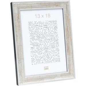 S40JE9 silver coloured wooden photo frame with a dark...