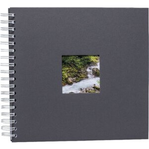 Spiral album Khari slate ribbed white sides 24x25 cm