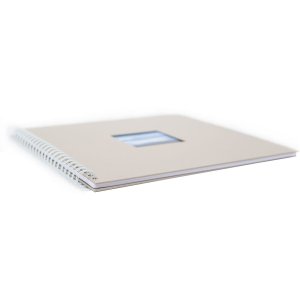 Spiral album Khari taupe ribbed white sides 33x33 cm