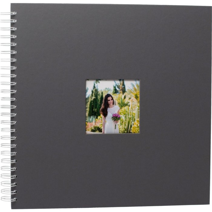 Spiral album Khari slate ribbed white sides 33x33 cm