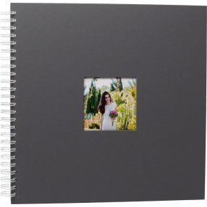 Spiral album Khari slate ribbed white sides 33x33 cm