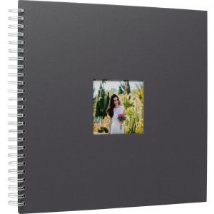 Spiral album Khari slate ribbed white sides 33x33 cm