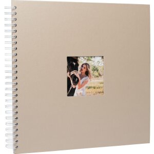 Spiral album Khari taupe metallic  white sides 33x33 cm