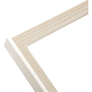 S46CH1 Photo frame in natural wood colour with white border