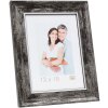 S46EE2 Wooden frame in black with a silver coloured bevel