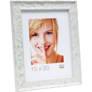 S46HF1 White wooden frame with a wavy surface