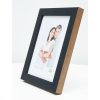 S46JH2 Wooden photo frame in black with a wood coloured side