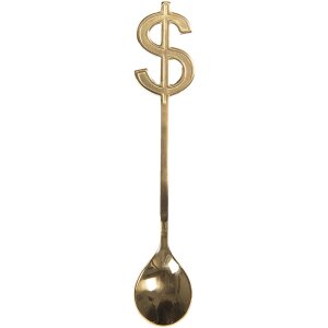 Spoon dollar sign 3x15 cm - Clayre & Eef 64455GO