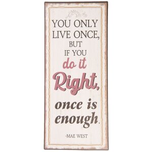 Quote board 13x30 cm - Clayre & Eef 6Y3639E