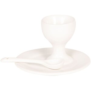 Egg cup with spoon Ø 12x7 cm - Clayre & Eef...