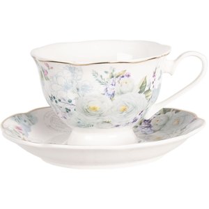 Cup and saucer Ø 15x7 cm - 0,22L - Clayre &...