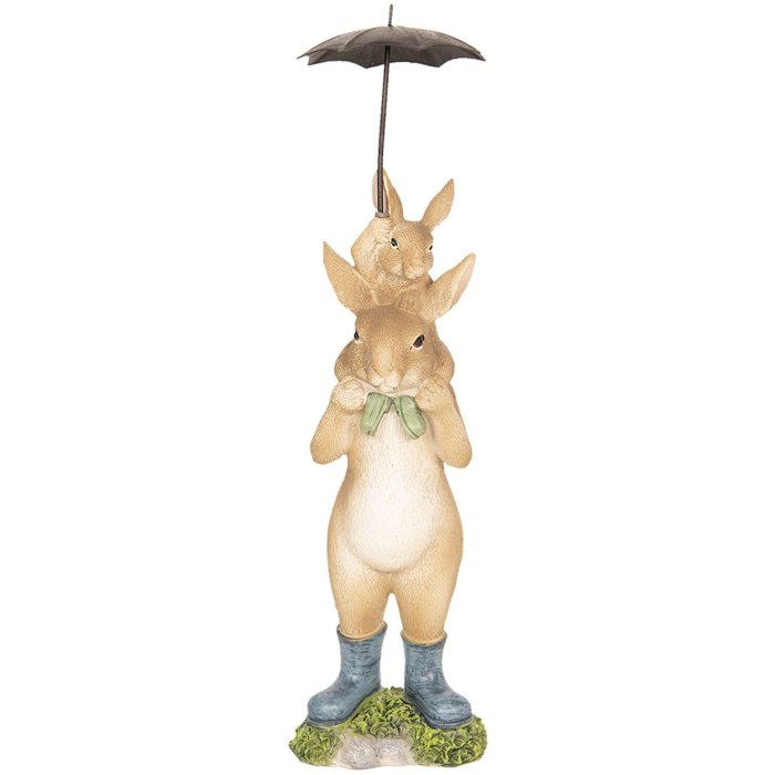 Decoration rabbits under umbrella 8x7x25 cm - Clayre & Eef