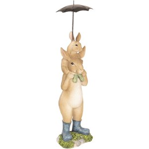 Decoration rabbits under umbrella 8x7x25 cm - Clayre...