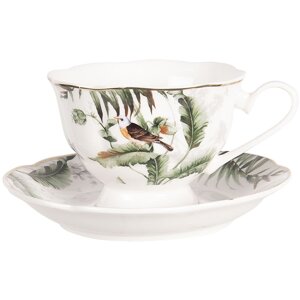 Cup and saucer Ø 15x7 cm - 0,22L - Clayre &...