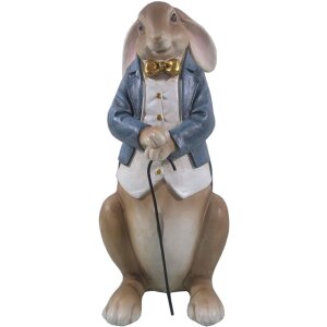 Decoration rabbit with walking stick 16x13x32 cm - Clayre...