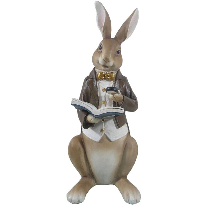 Decoration rabbit reading 15x13x40 cm - Clayre & Eef 6PR2600