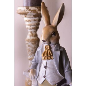 Decoration rabbit with hat 17x9x46 cm - Clayre & Eef 6PR2602