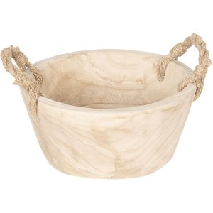 Wooden basket (2 pieces) Ø 36x16 cm - Ø 29x13 cm - Clayre & Eef