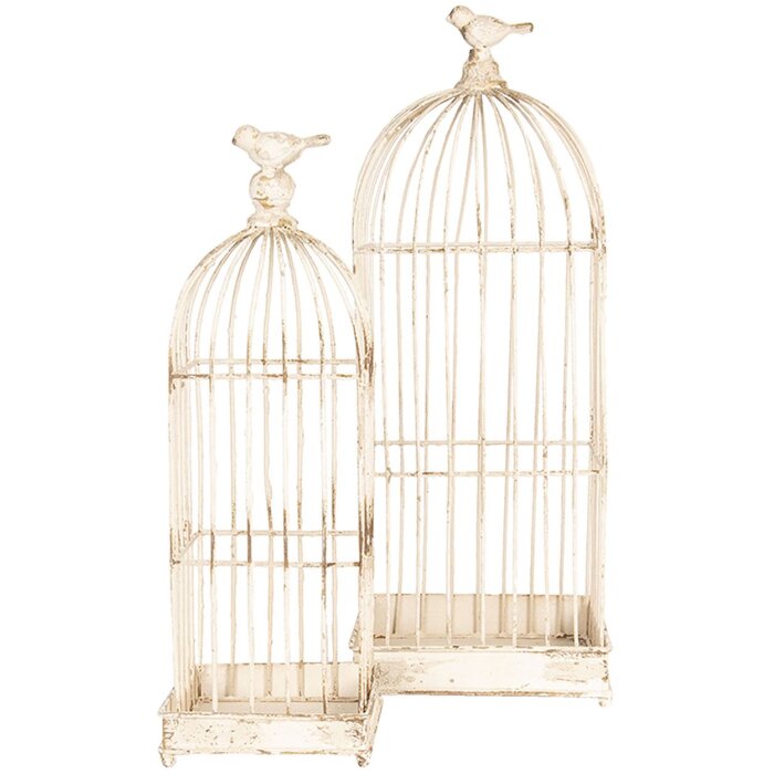 Decoration birdcage set (2 pieces) 22x22x58-16x16x47 cm