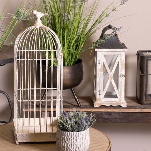 Decoration birdcage set (2 pieces) 22x22x58-16x16x47 cm