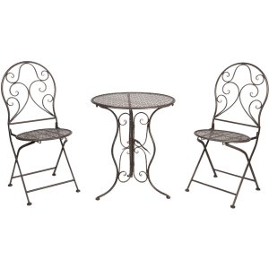 Table + 2x Chair Ø 60x70-40x40x92 cm - Clayre...