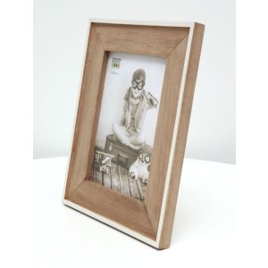 S67TX1 Small white frame with wooden mount