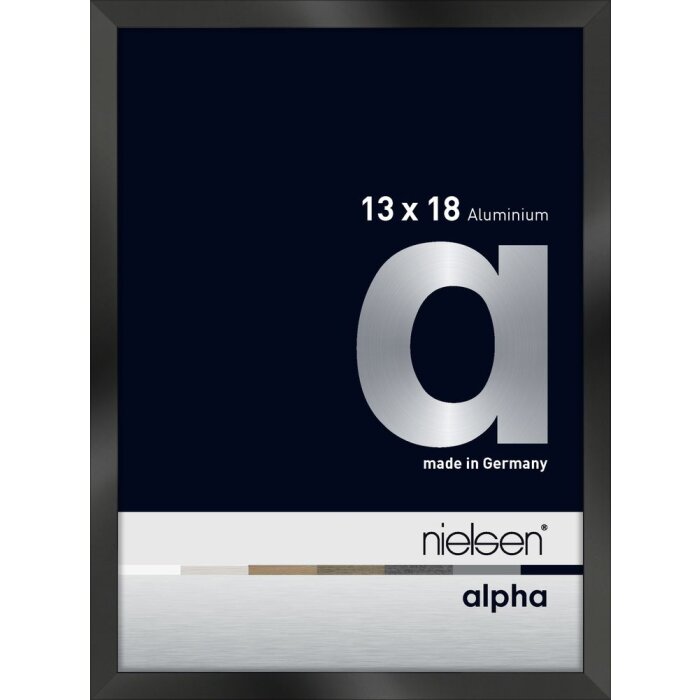 Nielsen Aluminium Picture Frame Alpha 13x18 cm eloxal black gloss