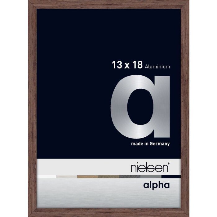 Nielsen Aluminium Picture Frame Alpha 13x18 cm wengé bright