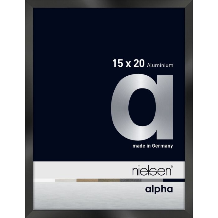 Nielsen Aluminium Picture Frame Alpha 15x20 cm eloxal black gloss