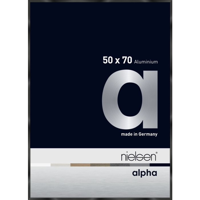 Nielsen Aluminium Picture Frame Alpha 50x70 cm eloxal black gloss