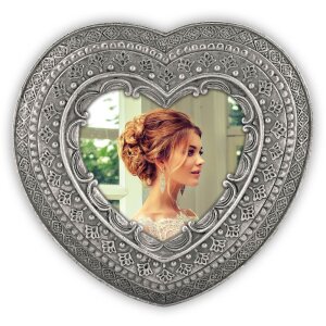 Roche heart photo frame 8x8 cm silver