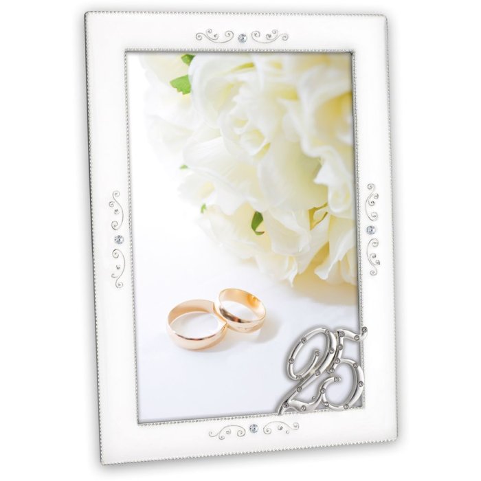 Diana wedding picture frame 25 years silver 10x15 cm