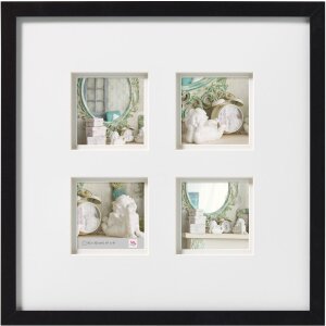 Stockholm 3D wooden frame gallery 4 photos 10x10 cm black