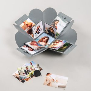 Photo gift box Surprise Explosion Box grey