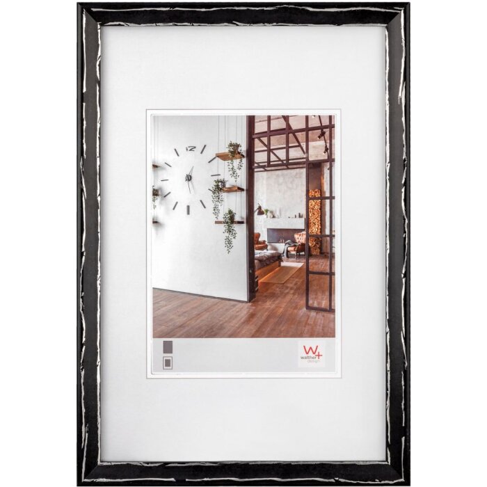 Metropolis wooden frame 15x20 cm black-silver