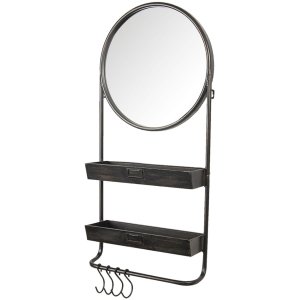 Mirror with shelf 38x12x89 cm Clayre & Eef 52S194