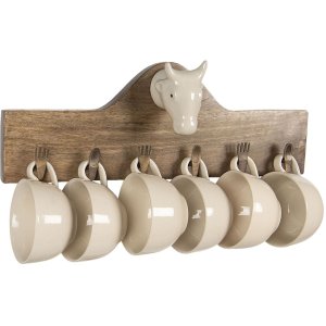 Coat rack with mugs 48x9x17 cm Clayre & Eef 64537