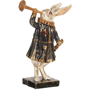 Decoration rabbit with trumpet 8x4x12 cm Clayre & Eef...