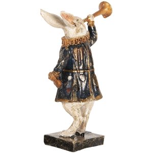 Decoration rabbit with trumpet 8x4x12 cm Clayre & Eef...