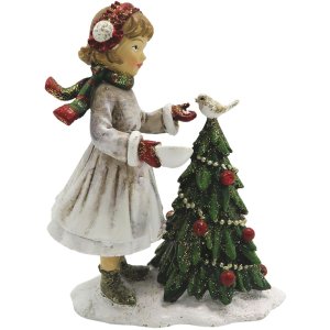 Decoration child with christmas tree 9x5x12 cm Clayre...