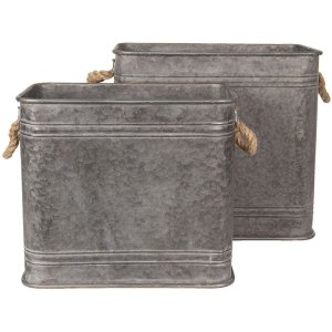 Decoration iron basin (2 pcs) 44x26x39 - 38x22x33 cm...