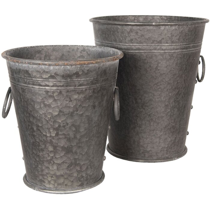 Decoration bucket (2 pcs) Ø 37x42 - 32x35 cm Clayre & Eef 6Y3738