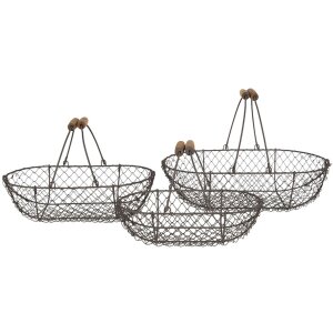 Basket (3 pcs) 38x22x10 - 32x18x9 - 29x15x8 cm Clayre...