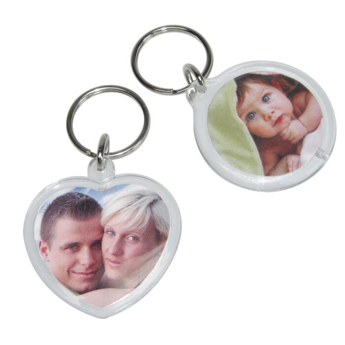 Walther heart-shaped and round key fob for one photo 3,5x3,5 cm