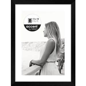 Accent wood picture frame Aura 13x18 cm black