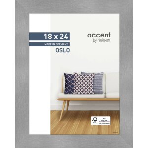 Accent wooden frame Oslo 18x24 cm silver