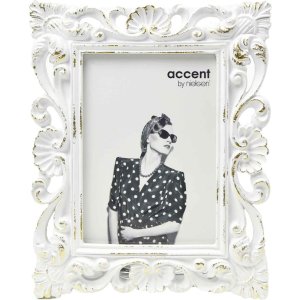 Accent portrait frame Fiore 13x18 cm white-gold